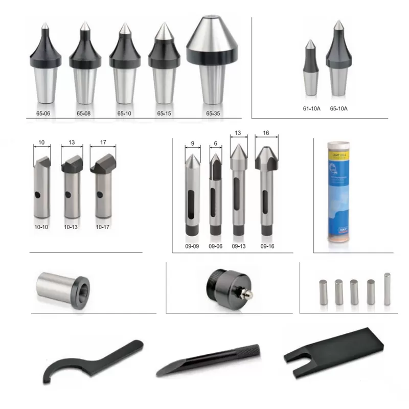 Centers accessories tips pins lubricating oil nipple key sleeve spanner pin punch for options