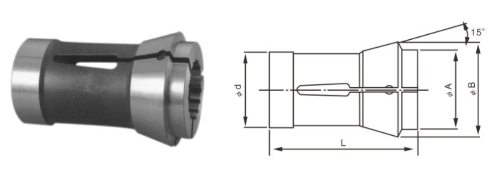 PUSH FORWARD TYPE COLLET CHUCK WITH SHORT TAPER FOR DIRECT MOUNTING ON SPINDLE NOSE 1