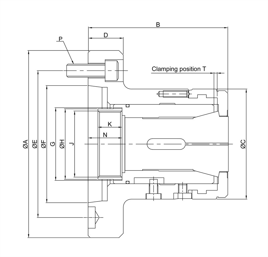 LL-A Push  Type Collet Chuck With Taper For Direct Mounting On Spindle Nose 0
