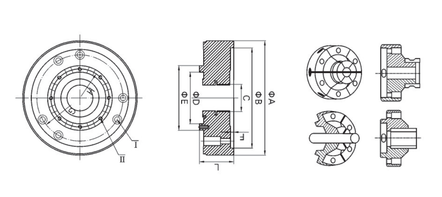 JPD Passive Ultra Precision Diaphragm Chuck Rear Drive Type Forged 0