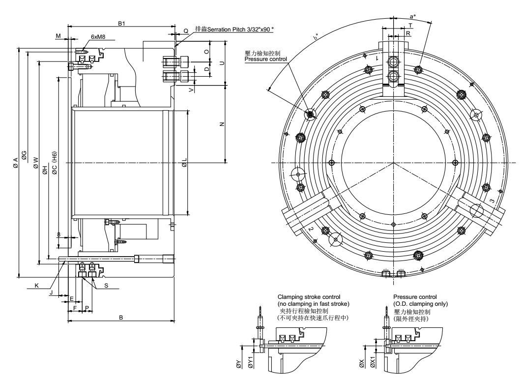 850-375  Pneumatic power chuck 0